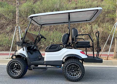 white lifted hunting golf carts