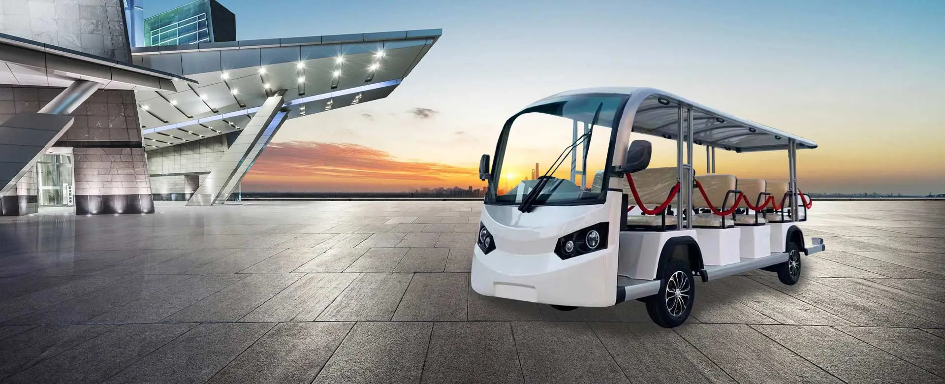 Electric Shuttle Bus Covering 8-23 Seater with Open and Enclosed Models