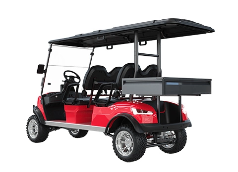 lifted golf cart with cargo