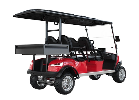 lifted golf cart with cargo